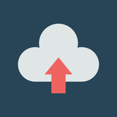 Silhouette icon upload to cloud