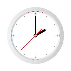two, modern white realistic clock concept
