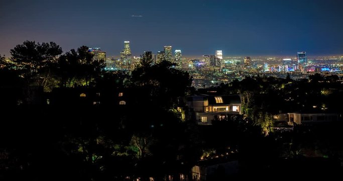 4k Los Angeles City Lights Hollywood Hills Homes