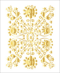 golden ornamental pattern. oriental motif background. 