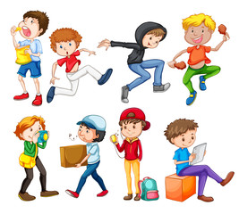 Set of teenage character