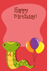 A snake on birthday template