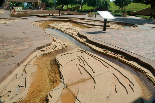 Mississippi River Park, located in Mud Island, including a hydraulic scale model of the lower Mississippi River and coastal cities, Memphis, Tennenssee.