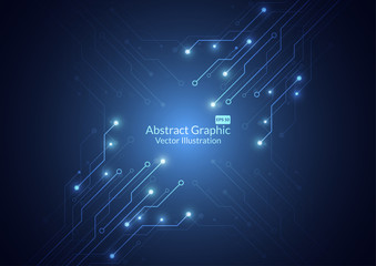 Abstract background with technology circuit board texture. Electronic motherboard illustration. Communication and engineering concept. Vector illustration