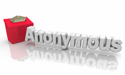 Anonymous Submission Suggestion Box Feedback 3d Illustration