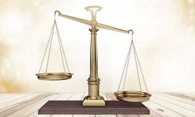 Justice Scales and books and wooden gavel