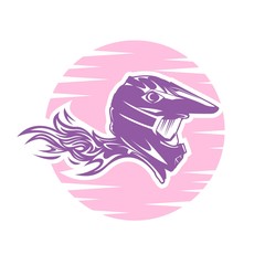 Female Motocross Vector Design Illustration