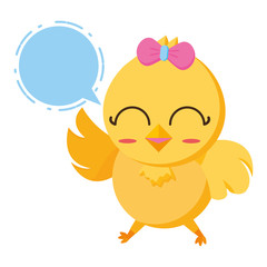 cute chick female cartoon