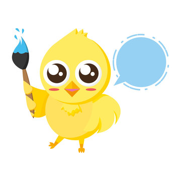 cute chick with brush