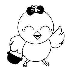 cute chick female cartoon