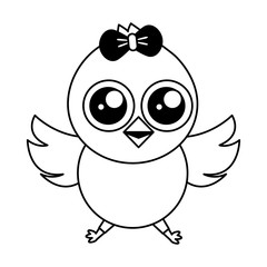 cute chick female cartoon