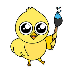 cute chick with brush