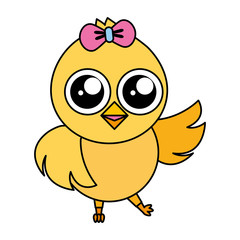 cute chick female cartoon