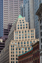 Fototapeta na wymiar Boston, USA- March 01, 2019: Skyscrapers and buildings of Boston, Capital city of state Massachusetts, United states of America