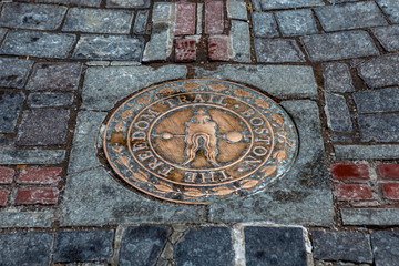 Boston, USA- March 01, 2019: Streets of Boston, Capital city of state Massachusetts, United states of America