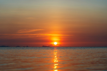 Beautiful sunset above the sea. Summer vacation concept. Thailand