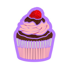 Isolated colored cupcake icon. Vector illustration design