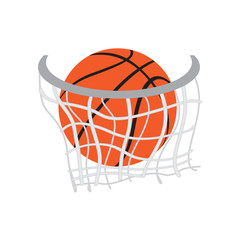 Fototapeta na wymiar Basketball ball with a net. Vector illustration design