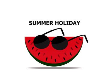 Water melon sun glass summer holiday design for your background