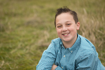 Smiling pre-teen boy