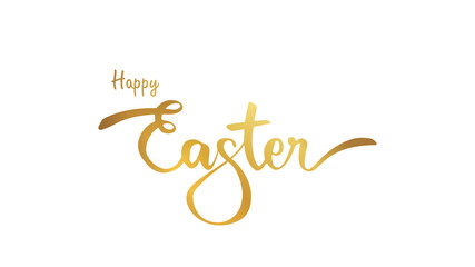 Obraz premium Vector illustration. Happy Easter Hand drawn elegant modern colorful lettering isolated on background. - Vector