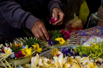 Balinese traditional offerings the god