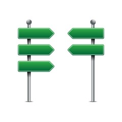 Green traffic signs vector. Road board text panel vector.