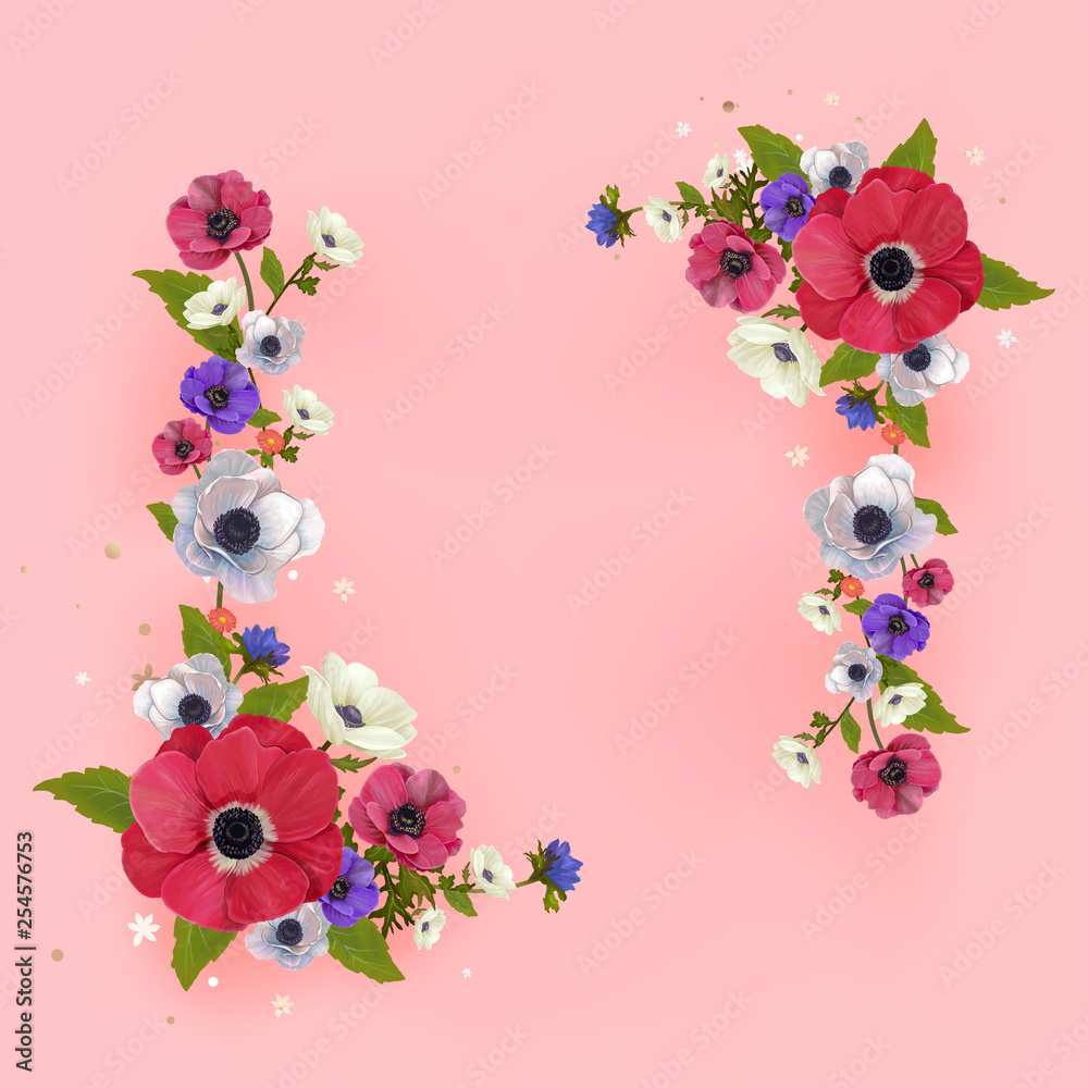 Wall mural Floral mockup frame illustration