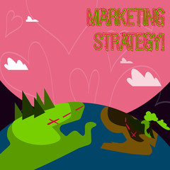 Conceptual hand writing showing Marketing Strategy. Concept meaning Plan Formula Creativity Research Organization