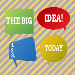 Text sign showing The Big Idea. Business photo text Have a Successful Idea Smart Thinking