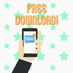 Word writing text Free Download. Business photo showcasing Files Downloading Without Any Charges Online Technology