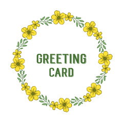 Vector illustration yellow flower frame for lettering of greeting card