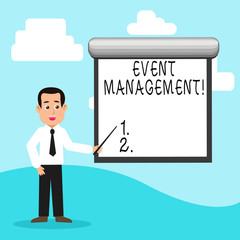 Handwriting text Event Management. Conceptual photo Special Occasion Schedule Organization Arrange Activities