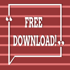 Text sign showing Free Download. Business photo text Files Downloading Without Any Charges Online Technology