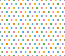 Seamless Pattern, Vivid Color, Polka dots, Vector Graphics,