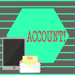 Text sign showing Account. Business photo text Description Narrative Exposition History Record Log Data Financial