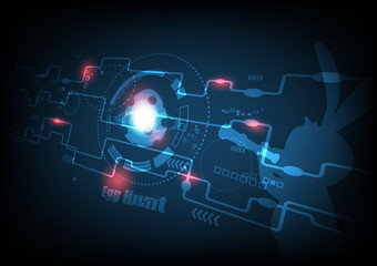 Easter game, egg hunt, digital technology graphic abstract background vector illustration