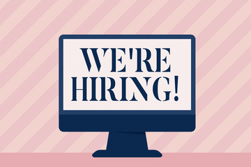 Handwriting text We Re Hiring. Conceptual photo Talent Hunting Job Wanted Recruitment
