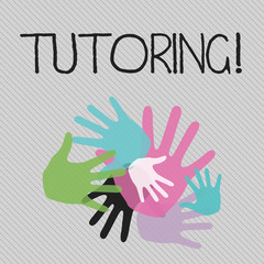 Conceptual hand writing showing Tutoring. Concept meaning Mentoring Teaching Instructing Preparing Supporting Give lessons