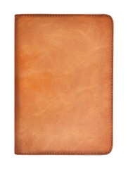 Leather book cover notebook isolater on white background