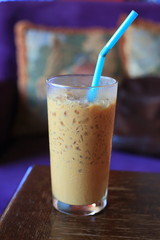 cold ice coffee drink in cafe