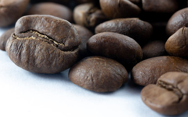 Closeup of coffee beans