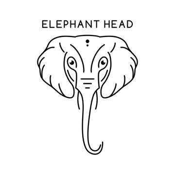 elephant head outline logo
