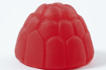 Extreme closeup of raspberry candy