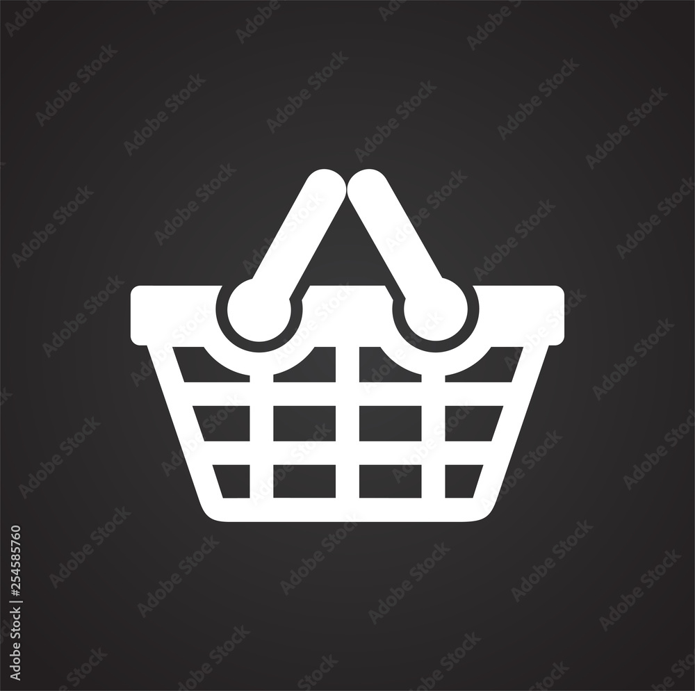 Poster shop basket icon on background for graphic and web design. simple vector sign. internet concept symb
