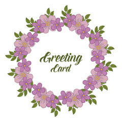 Vector illustration template of greeting card with pattern art floral frame