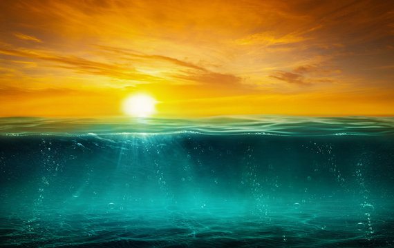 BLUE UNDER WATER with SUNRISE - Image