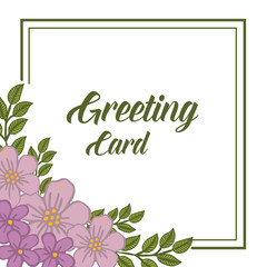 Vector illustration template of greeting card with pattern art floral frame