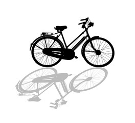 Fototapeta na wymiar silhouette vintage bike on white background