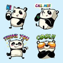 cute panda sticker, panda patches